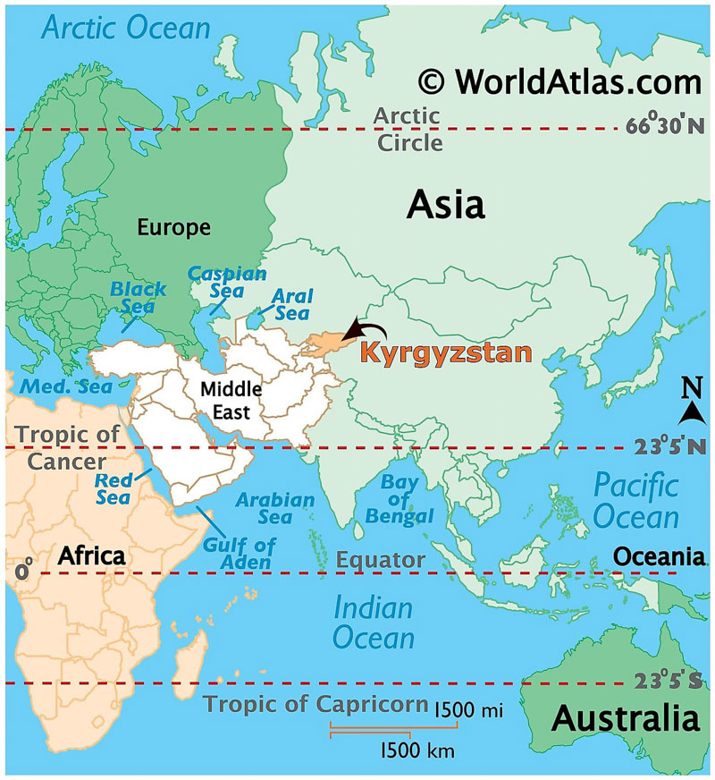 kyrgyzstan on the map